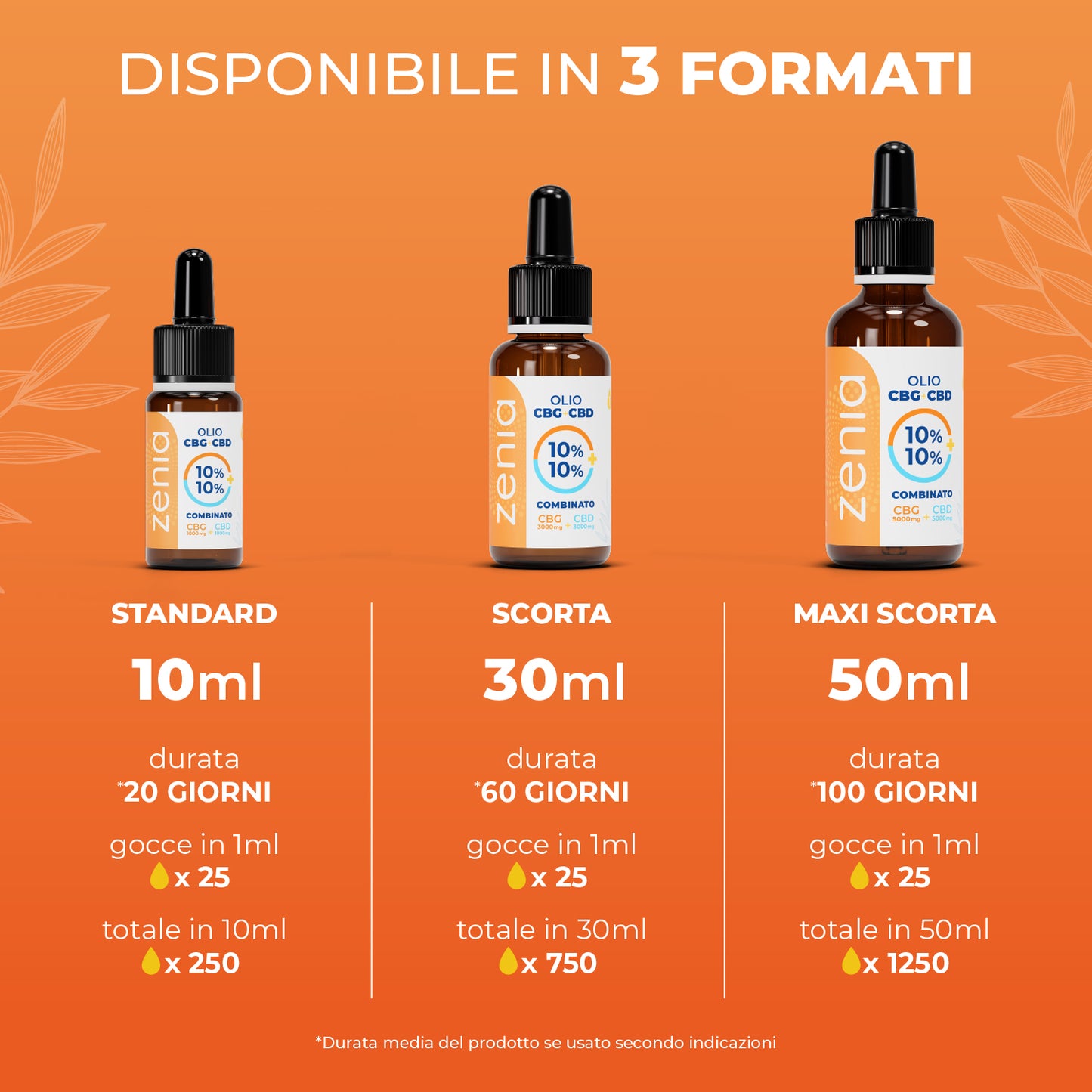 Zenia Olio CBG 10% + CBD 10%